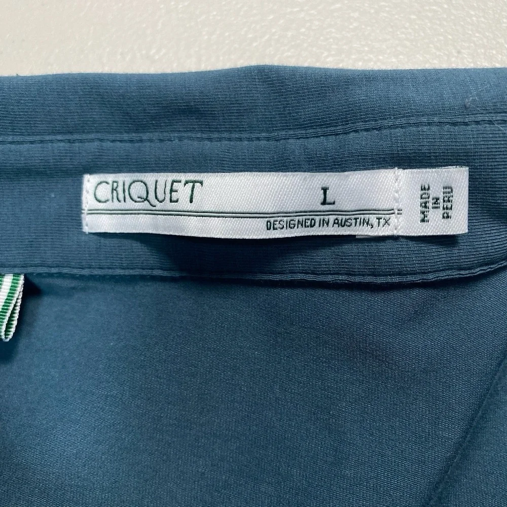 Criquet Top Shelf Players Shirt Polo L Mens S/S Golf Dark Turquoise - Picture 7 of 8